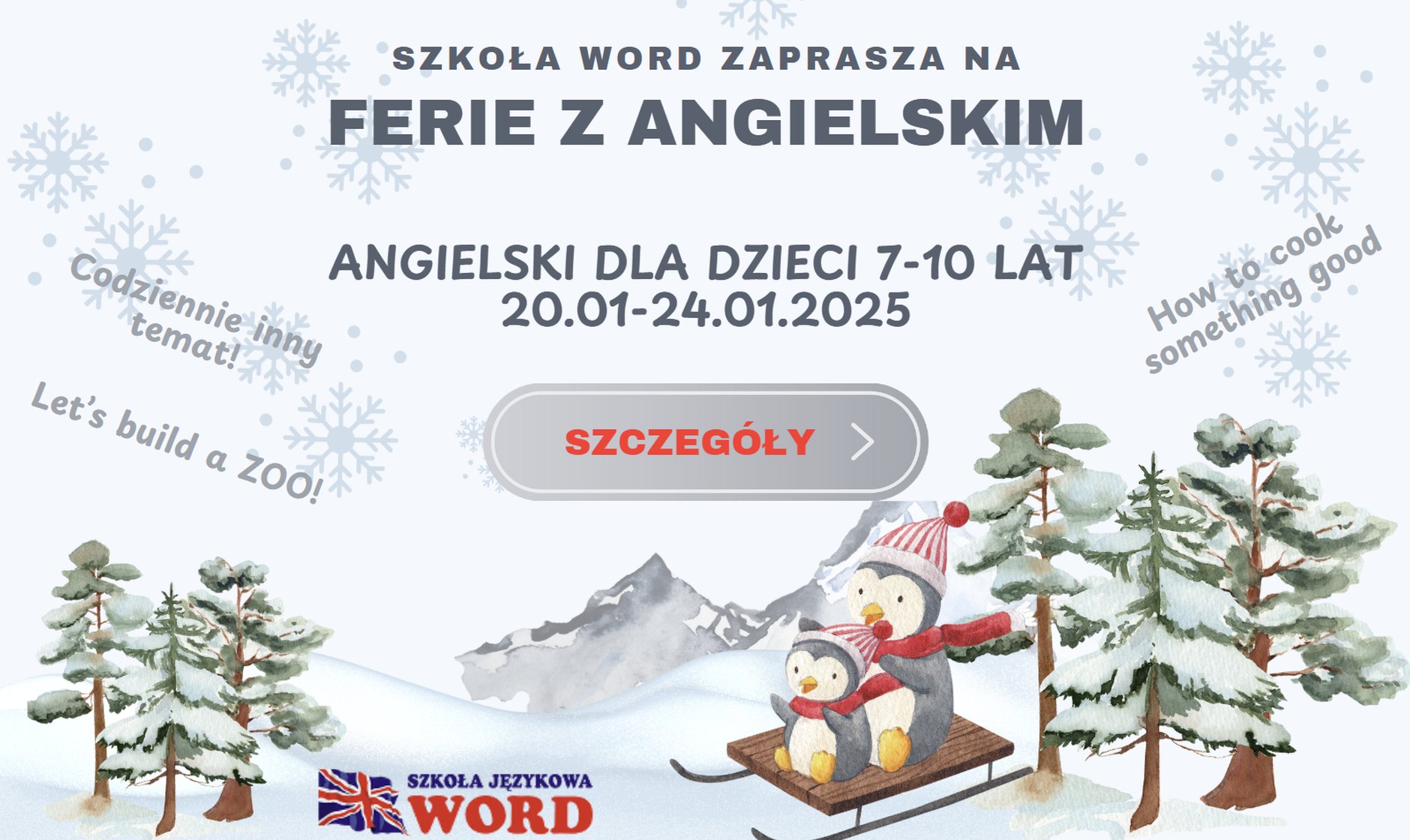 Ferie z angielskim dla dzieci 7-10 lat w Szkole Word!